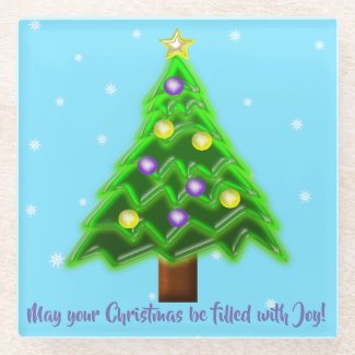 May your Christmas be filled with Joy! Glass Coaster