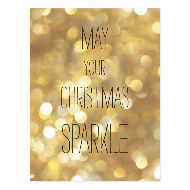 May your Christmas Sparkle - Gold Glitter Postcard