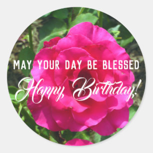 May Your Day Be Blessed Happy Birthday Sticker