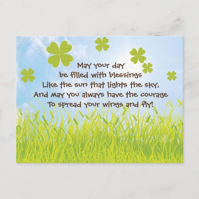 May Your Day be Filled with Blessings, Irish Postcard (Front)