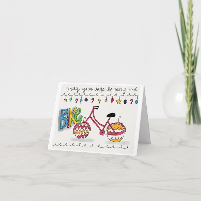 May your days be merry and bike holiday card (Front)