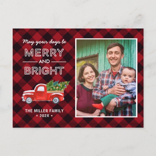 May Your Days Be Merry And Bright Christmas Photo Postcard