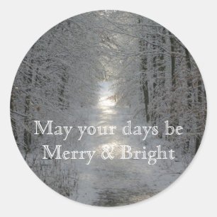 May your days be Merry and Bright Holiday Classic Round Sticker