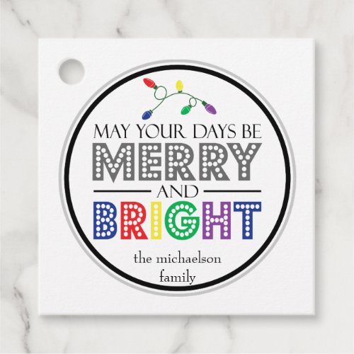 May Your Days Be Merry And Bright Lights Favor Tags