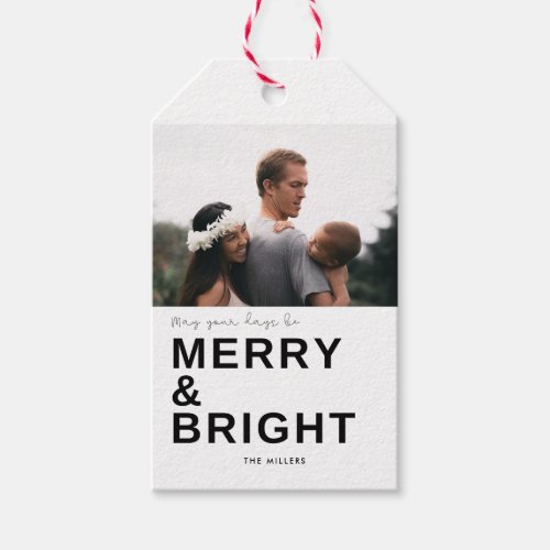 May Your Days Be Merry and Bright Photo Christmas Gift Tags