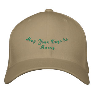 May Your Days Be Merry Front - MC Back side Khaki Embroidered Baseball Cap