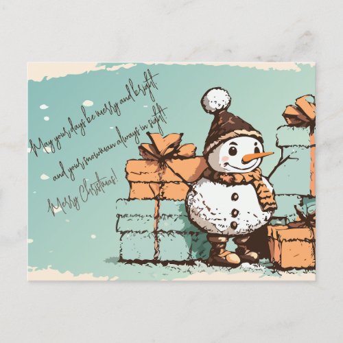 May your days merry and bright postcard