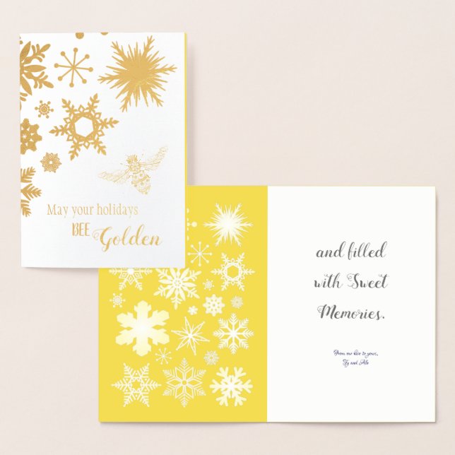 May Your Holidays Bee Golden | Customizable Card (Display)
