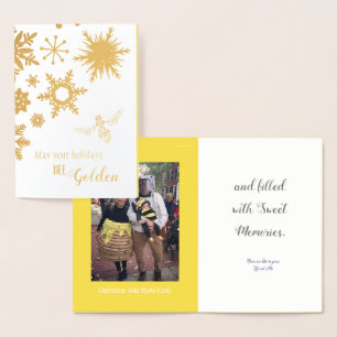 May Your Holidays Bee Golden Photo Card