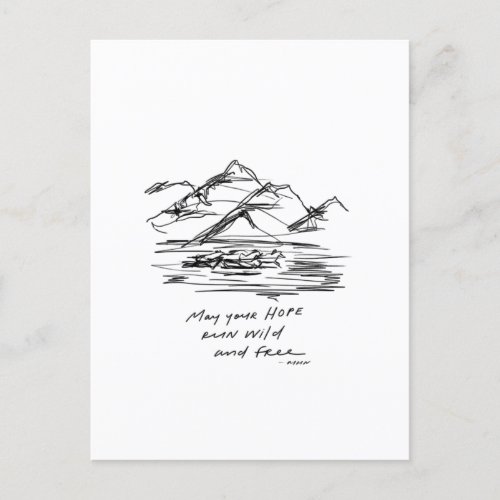 May your hope run wild and free _ inspirational postcard