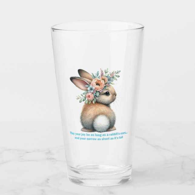May Your Joy Be As Long As A Rabbit's Ears Cushion Glass (Front)