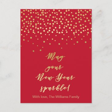 May your New Year Sparkle! Red and Gold Sparkles