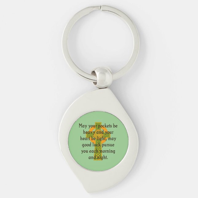 May Your Pockets Be Heavy - Irish Quote  Keychain (Front)
