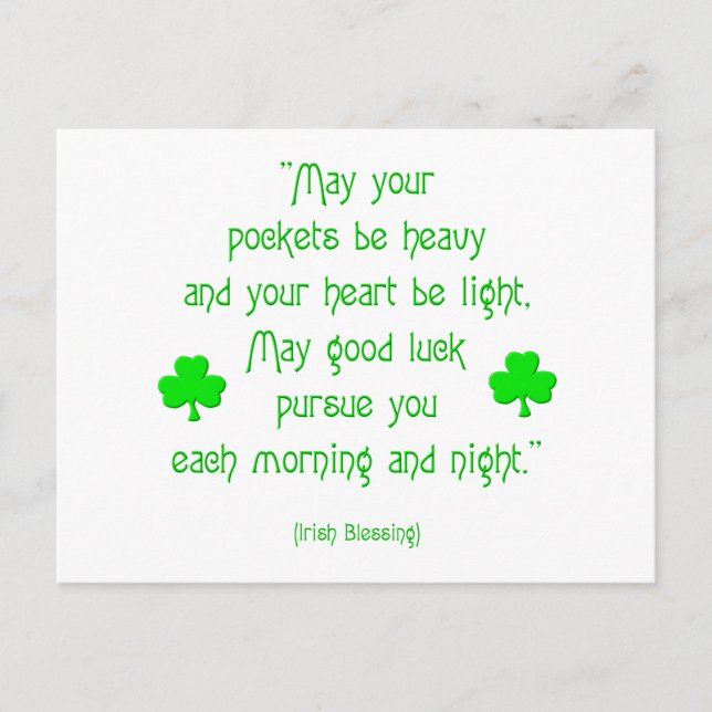 May your pockets be heavy... postcard (Front)