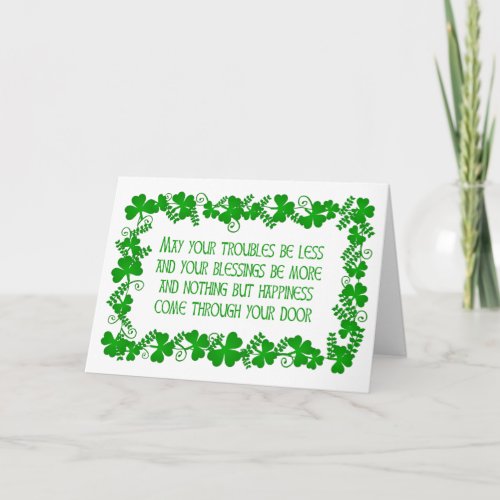 May your troubles be less St Patricks day card