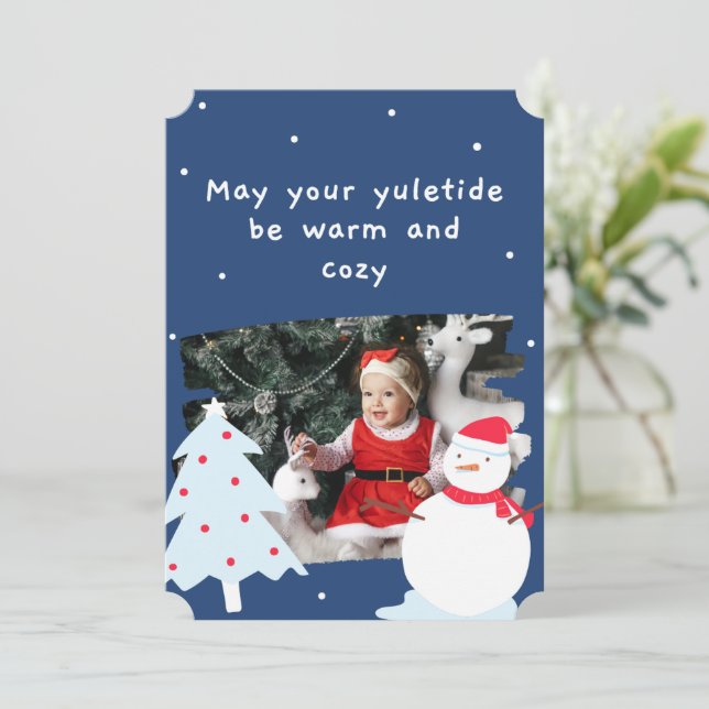 May your yuletide be warm and cozy Card (Standing Front)