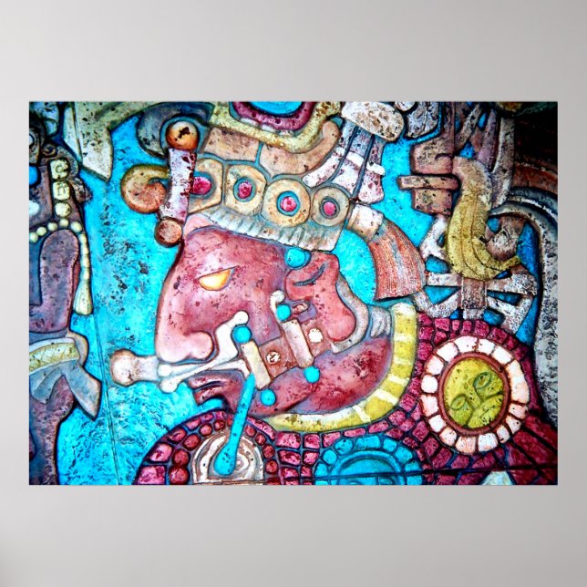 Maya Aztec Indian High Priest Mexican Art Poster (Front)