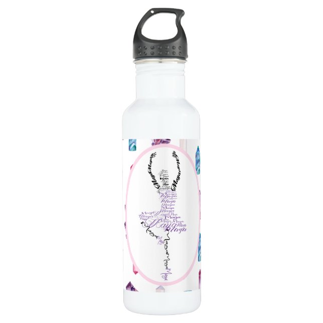 Maya Ballerina Personalized Dancer Gift Stainless Steel Water Bottle (Front)
