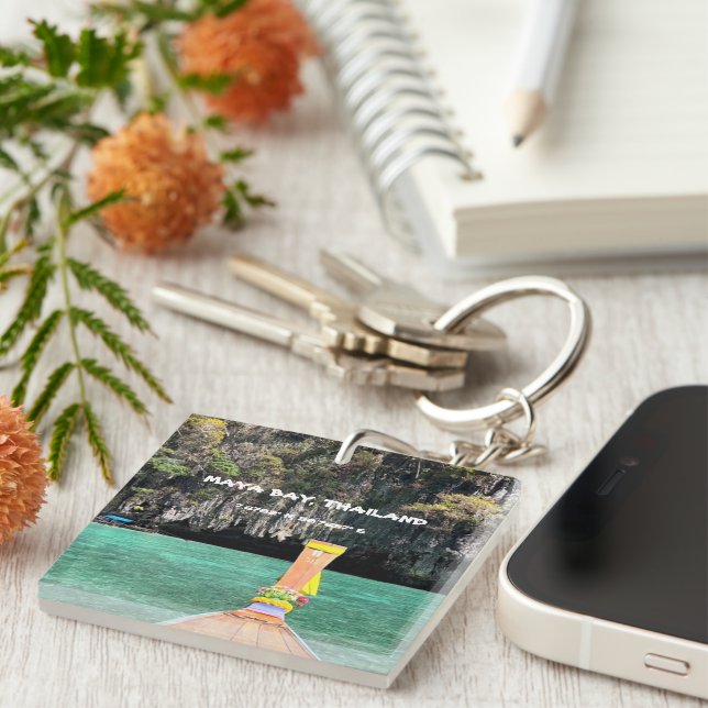 Maya Bay Thailand GPS  Keychain (Front Right)