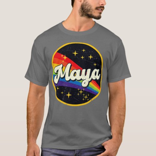 Maya Rainbow In Space Vintage GrungeStyle T_Shirt