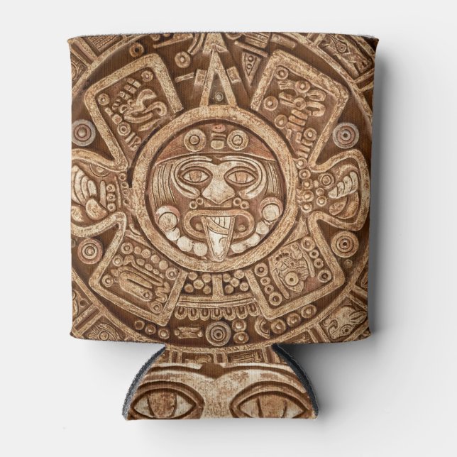 Maya Tribal Pagan: Ornamental Texture Can Cooler (Front)