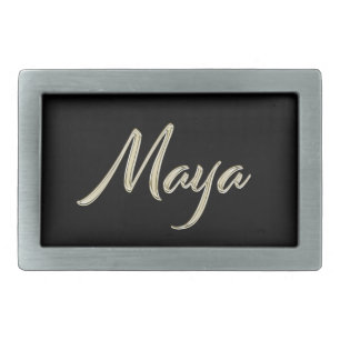 Maya white gold Handwriting belt Belt Buckle