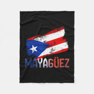 Mayagüez City Puerto Rico Flag Vintage Roots Boric Fleece Blanket