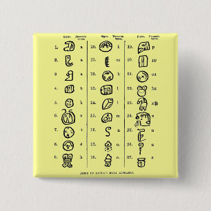 Mayan Alphabet Pinback Button