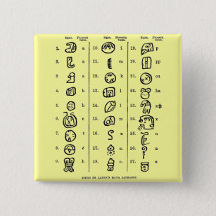 Mayan Alphabet Pinback Button