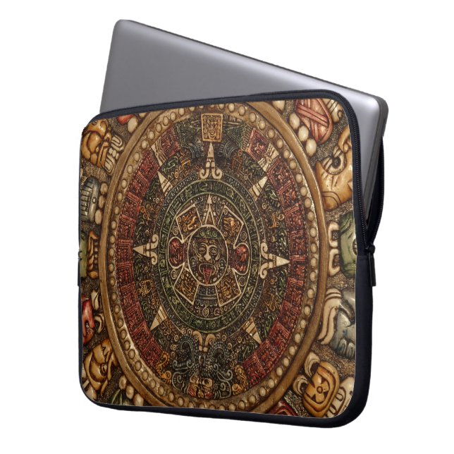 Mayan and Aztec Calendar by Grassrootsdesigns4u! Laptop Sleeve (Front Left)