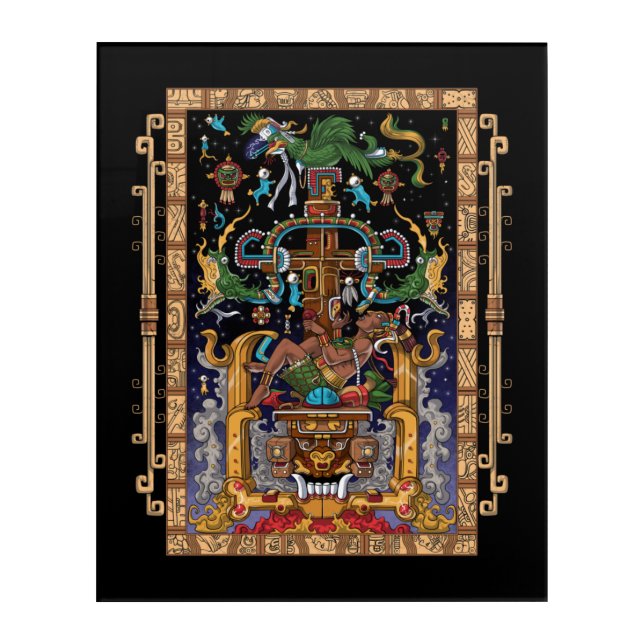 Mayan Astronaut King Pakal Acrylic Print (Front)