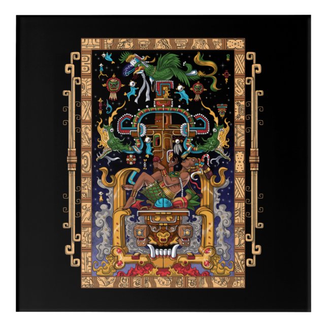 Mayan Astronaut King Pakal Acrylic Print (Front)