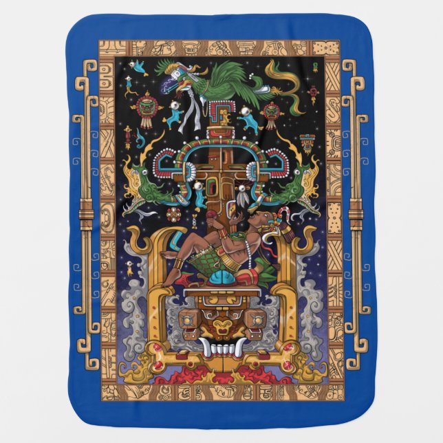 Mayan Astronaut King Pakal Baby Blanket (Front)