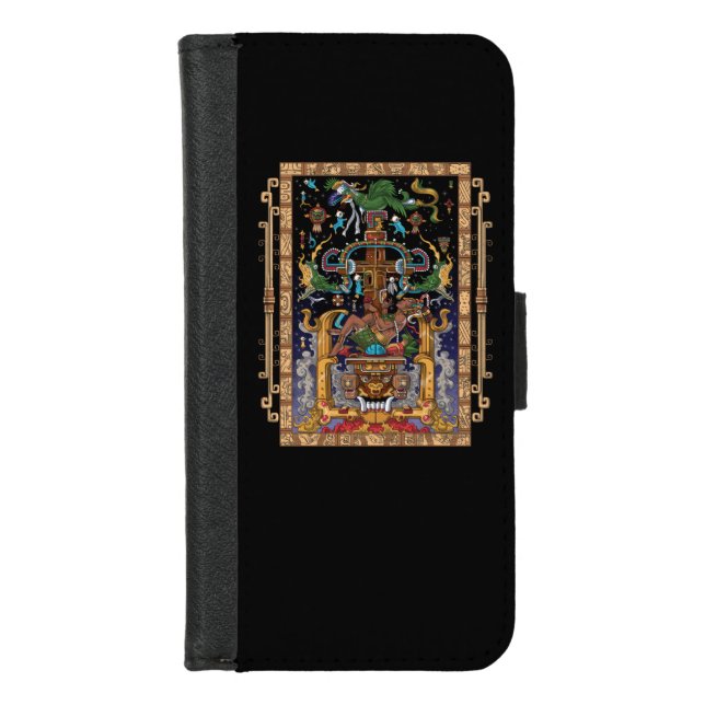 Mayan Astronaut King Pakal iPhone Wallet Case (Front)