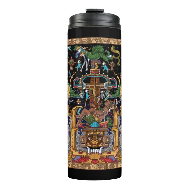 Mayan Astronaut King Pakal Thermal Tumbler (Front)
