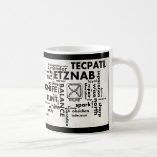 Mayan Aztec Birthday Word Cloud Etznab Tecpatl Mug