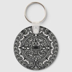 Mayan Aztec Calendar (black) Dec.21, 2012 Keychain