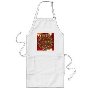 mayan aztec calendar ceramic apron