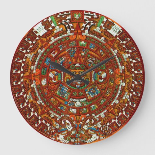 Mayan Aztec Calendar Round Wall Clock