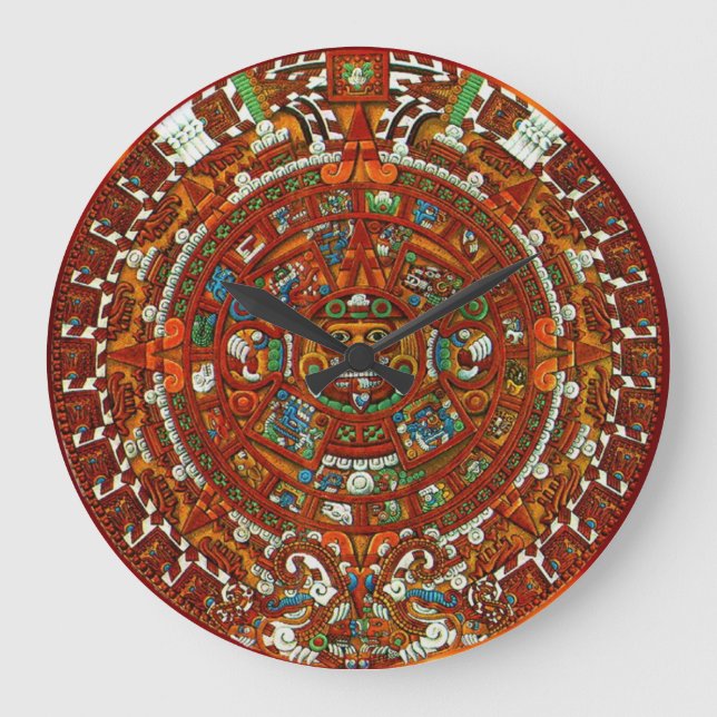 Mayan Aztec Calendar Round Wall Clock (Front)
