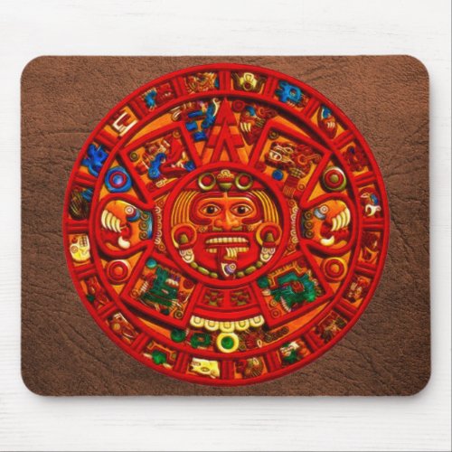 Mayan_Aztec Sacred Sun Calendar Art Mousepad