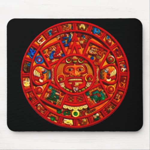 Mayan_Aztec Sacred Sun Calendar Art Mousepad