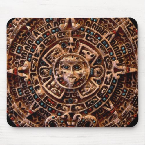 Mayan Aztec Sun Disk Calendar Mouse Pad