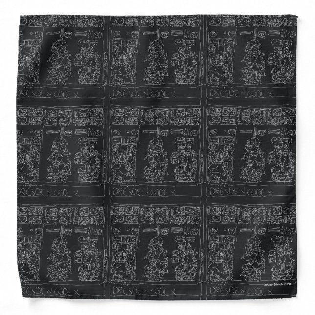Mayan Bandana: Based on the Dresden Codex Bandana (Front)
