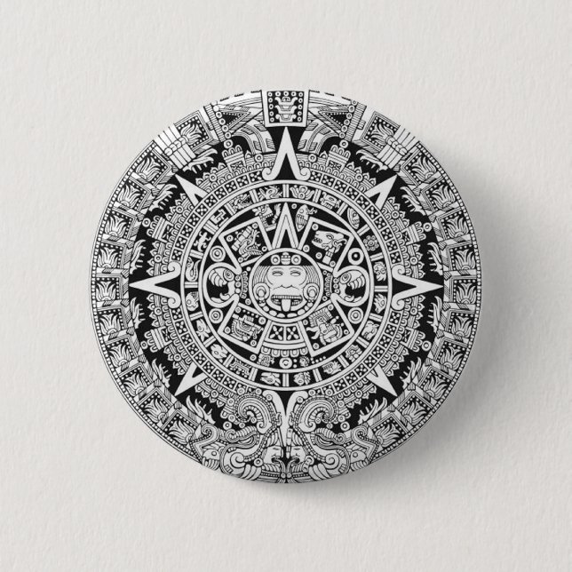 Mayan Calendar 12.21.2012 Aztec Button (Front)