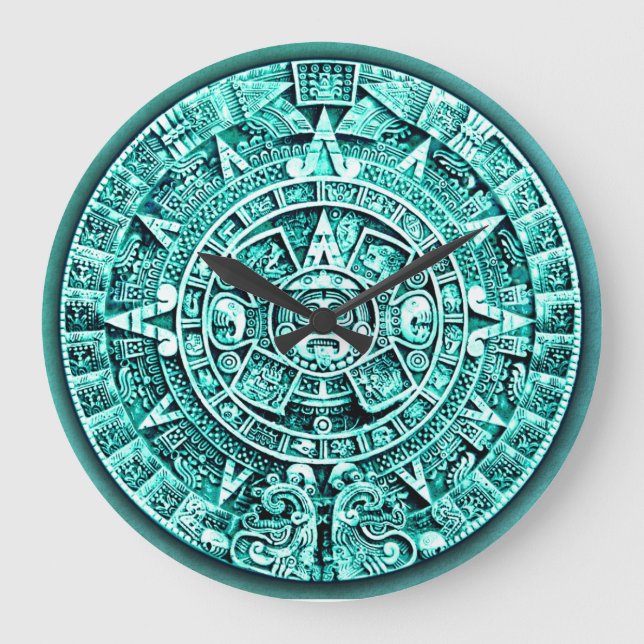 Mayan Calendar (12 Hour Dial) Large Clock (Front)
