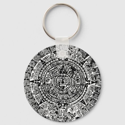 Mayan Calendar Black Keychain