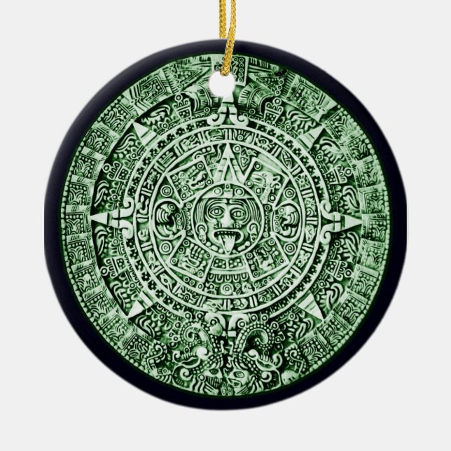 mayan calendar ceramic ornament (Front)