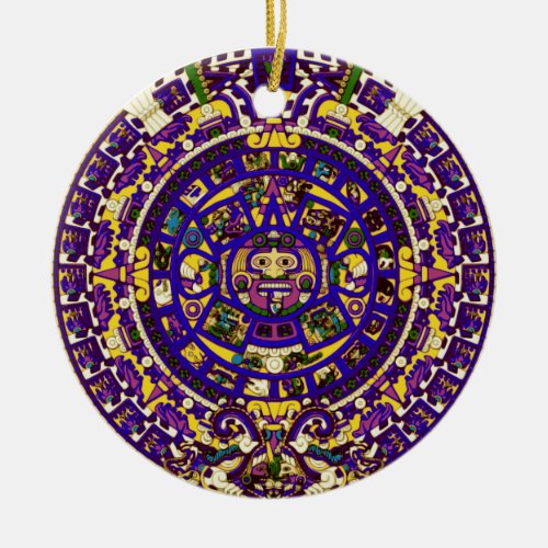 mayan calendar ceramic ornament