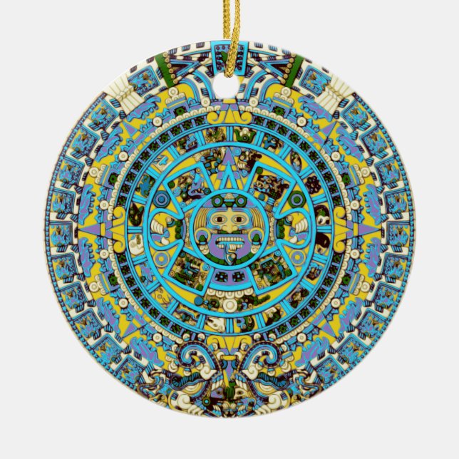 mayan calendar ceramic ornament (Front)